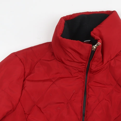 Classic Womens Red Quilted Jacket Size 18 Zip