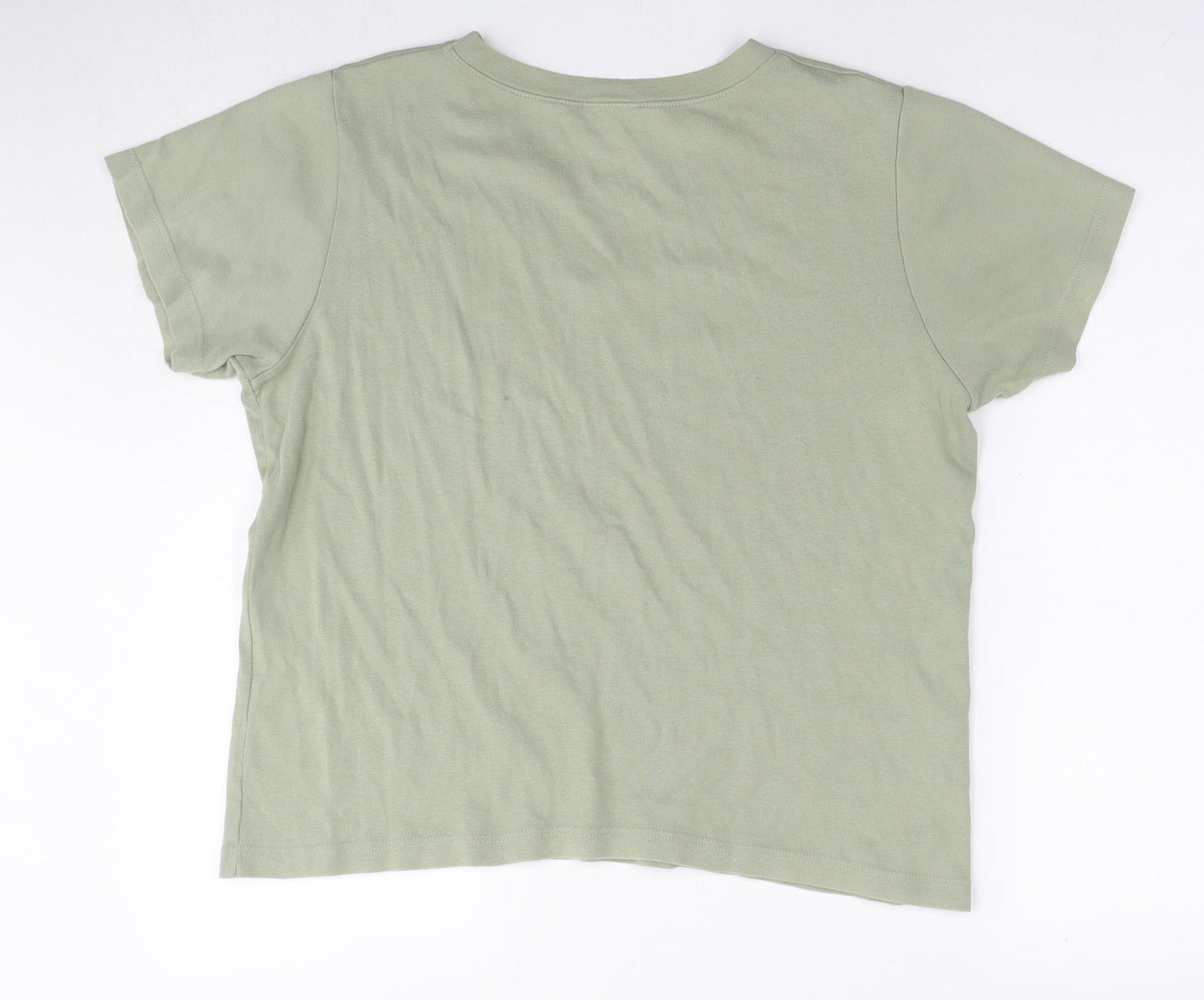 Alexon Womens Green Cotton Basic T-Shirt Size 18 V-Neck