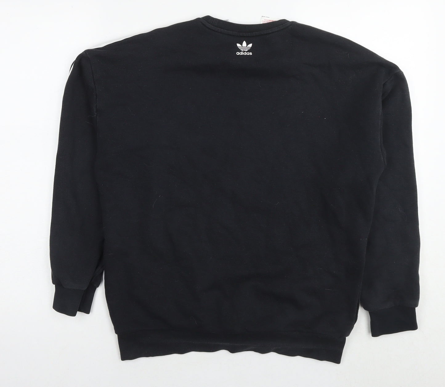 adidas Girls Black Cotton Pullover Sweatshirt Size 14-15 Years Pullover - Logo