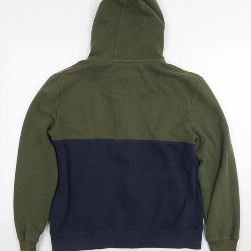 SoulCal&Co Mens Green Cotton Full Zip Hoodie Size L - Colourblock Pattern