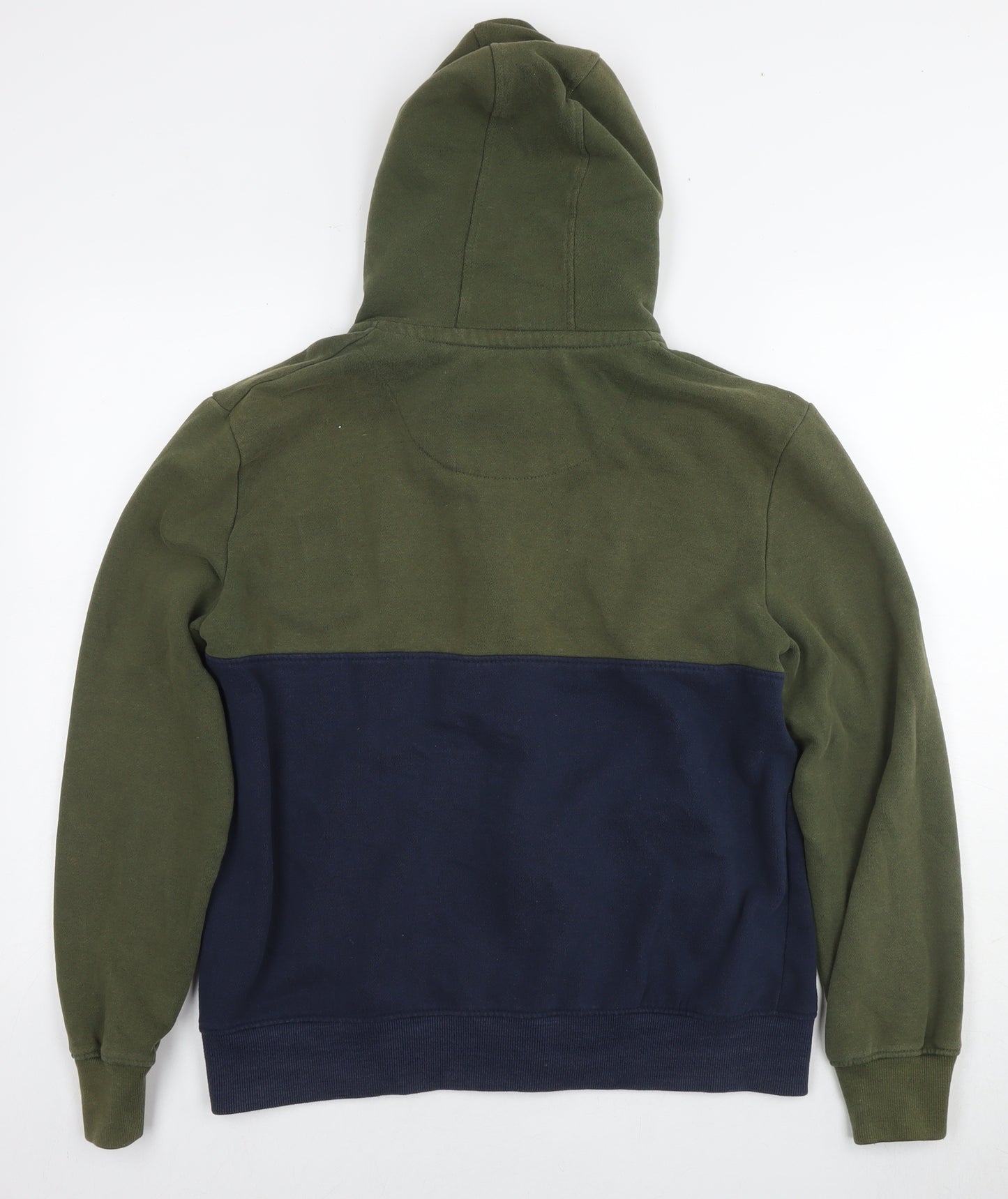 SoulCal&Co Mens Green Cotton Full Zip Hoodie Size L - Colourblock Pattern