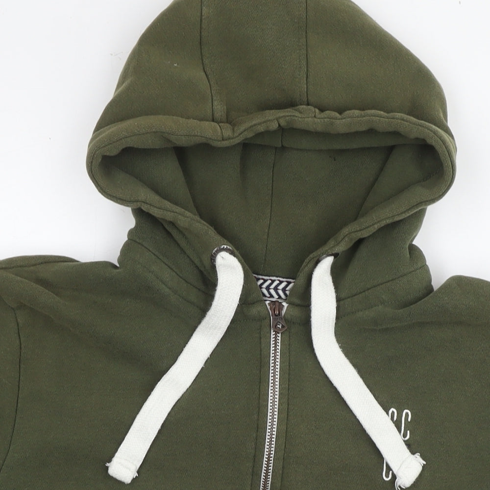 SoulCal&Co Mens Green Cotton Full Zip Hoodie Size L - Colourblock Pattern