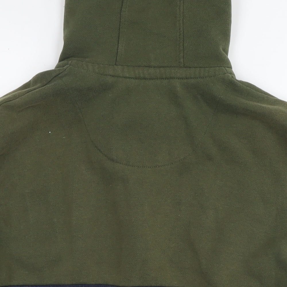 SoulCal&Co Mens Green Cotton Full Zip Hoodie Size L - Colourblock Pattern