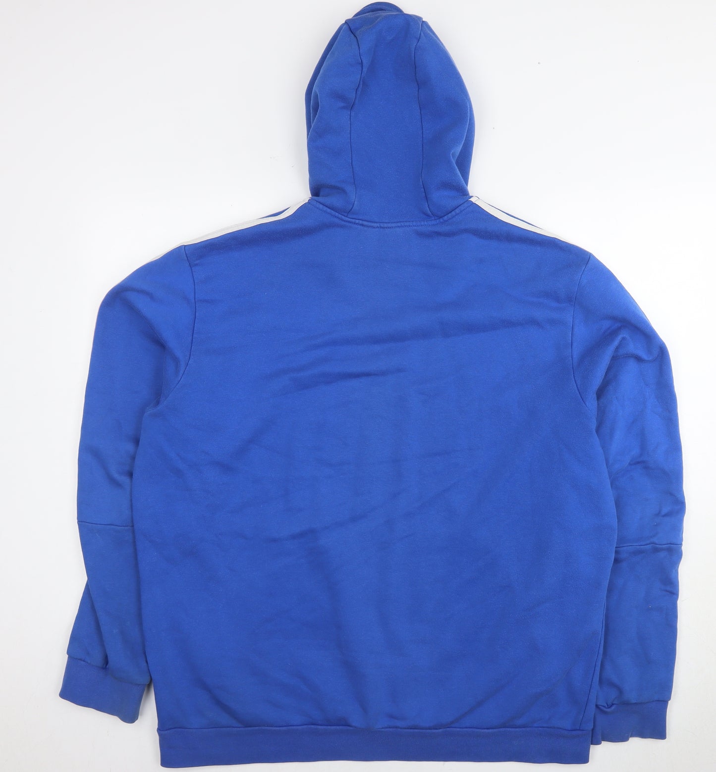 adidas Mens Blue Cotton Pullover Hoodie Size XL - Logo