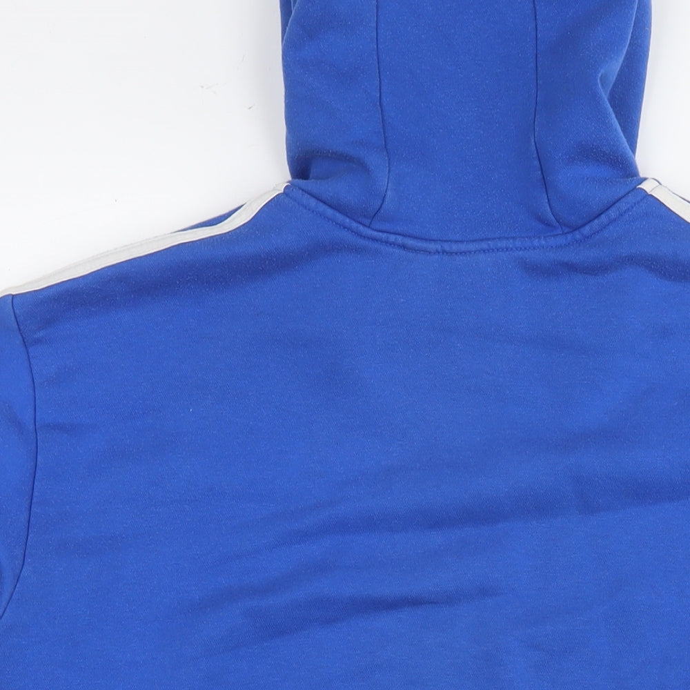 adidas Mens Blue Cotton Pullover Hoodie Size XL - Logo