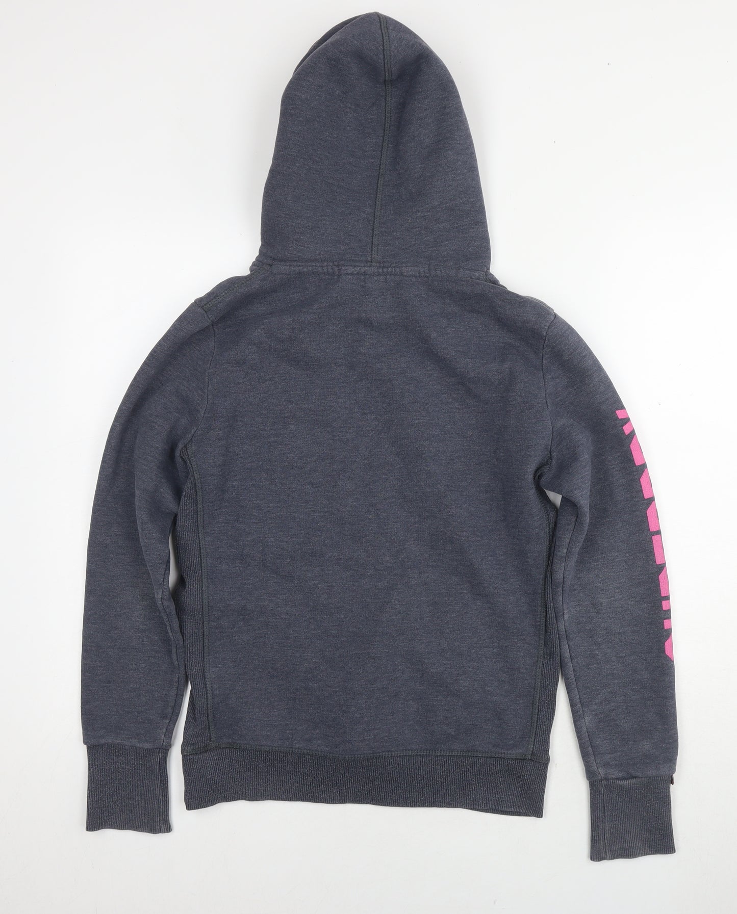 Superdry Womens Grey Cotton Pullover Hoodie Size M Pullover - Logo