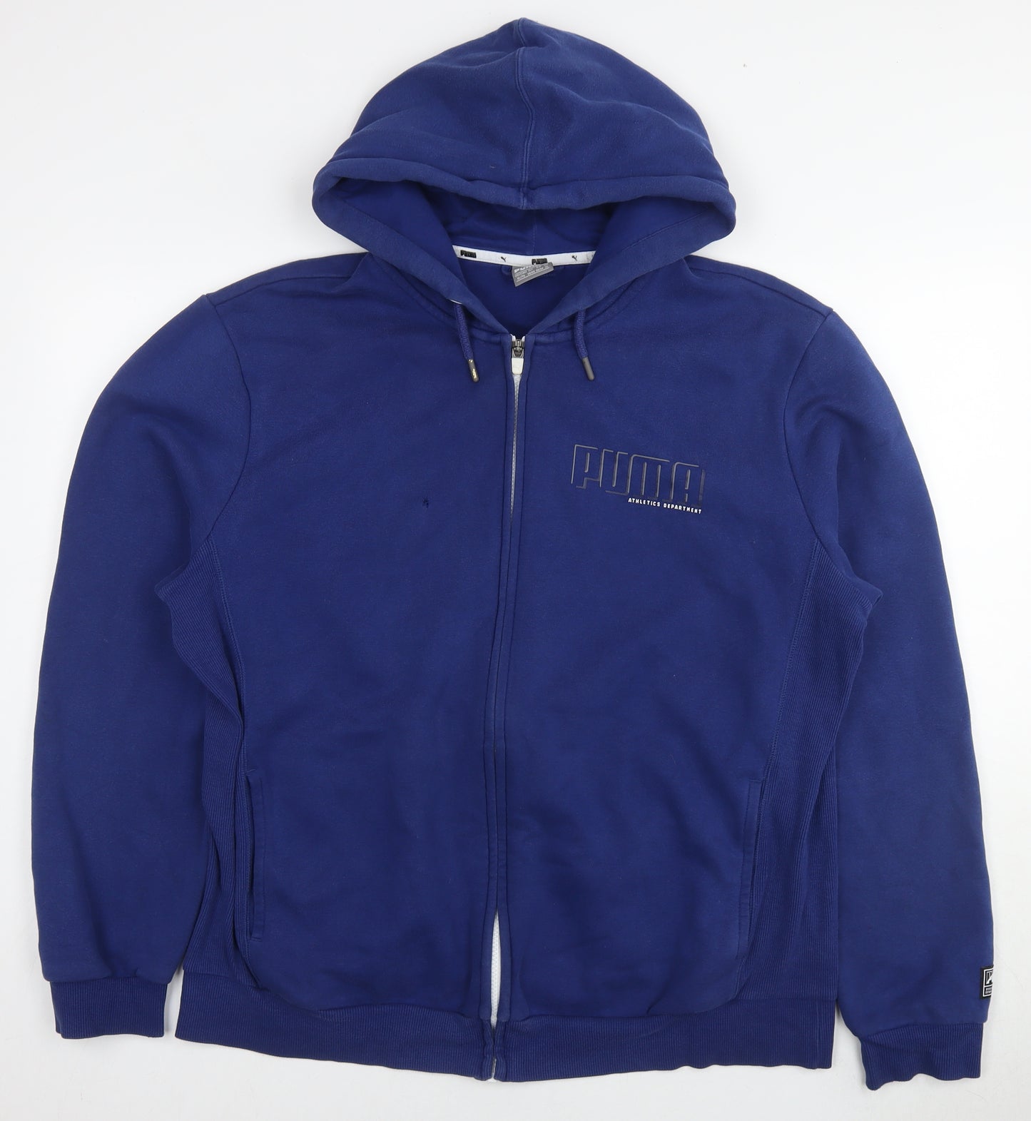 PUMA Mens Blue Cotton Pullover Hoodie Size XL - Logo