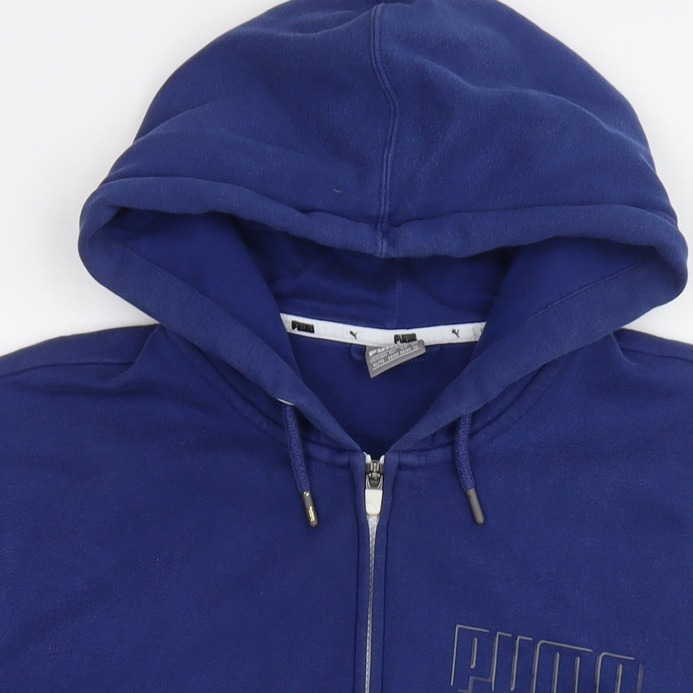 PUMA Mens Blue Cotton Pullover Hoodie Size XL - Logo