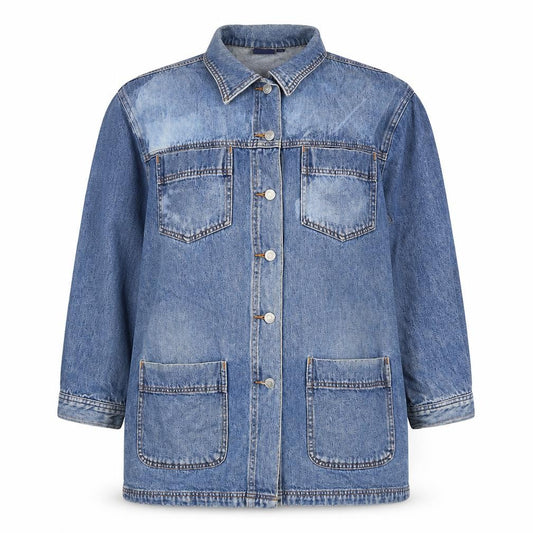 Front view of Dash women’s blue jacket, size UK 12, zip