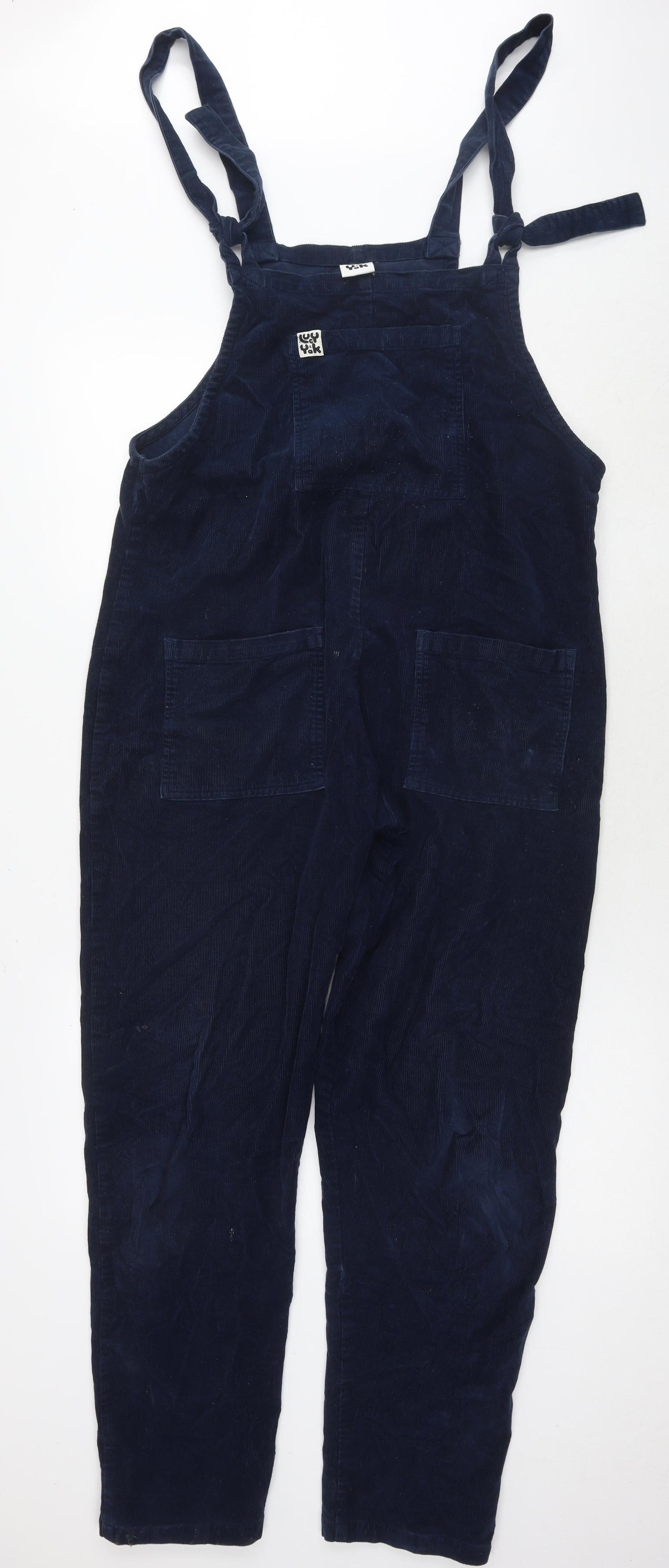 Lucky & Yak Womens Blue Cotton Dungaree One-Piece Size 12 L30 in Tie