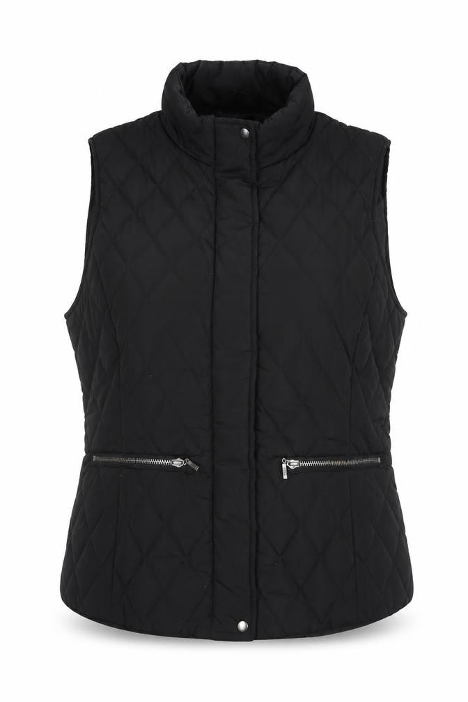 Yest Womens Black Gilet Waistcoat Size 14 Zip