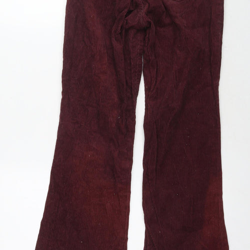 Run & Fly Womens Red Cotton Trousers Size 32 in L32 in Regular Zip
