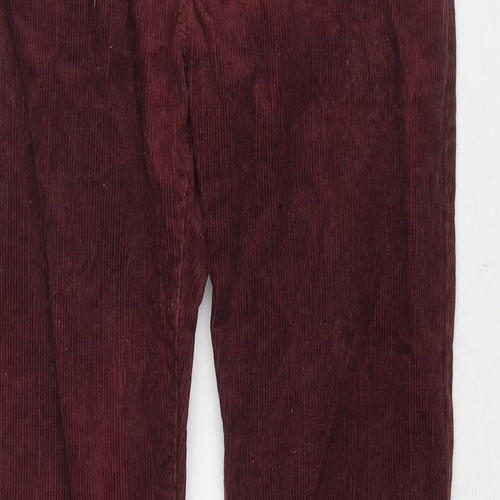 Run & Fly Womens Red Cotton Trousers Size 32 in L32 in Regular Zip