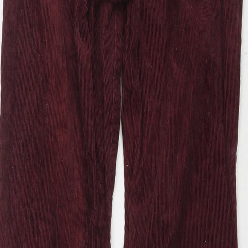 Run & Fly Womens Red Cotton Trousers Size 32 in L32 in Regular Zip