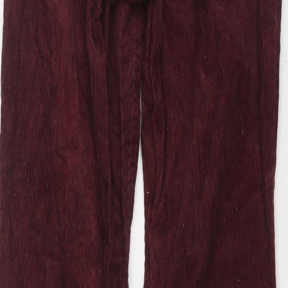 Run & Fly Womens Red Cotton Trousers Size 32 in L32 in Regular Zip