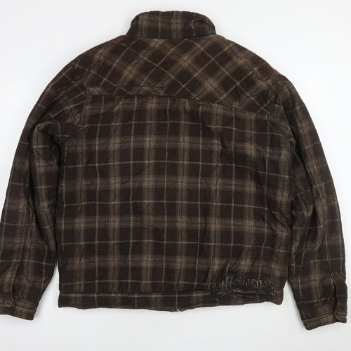 Billabong Mens Brown Check Jacket Size L Zip