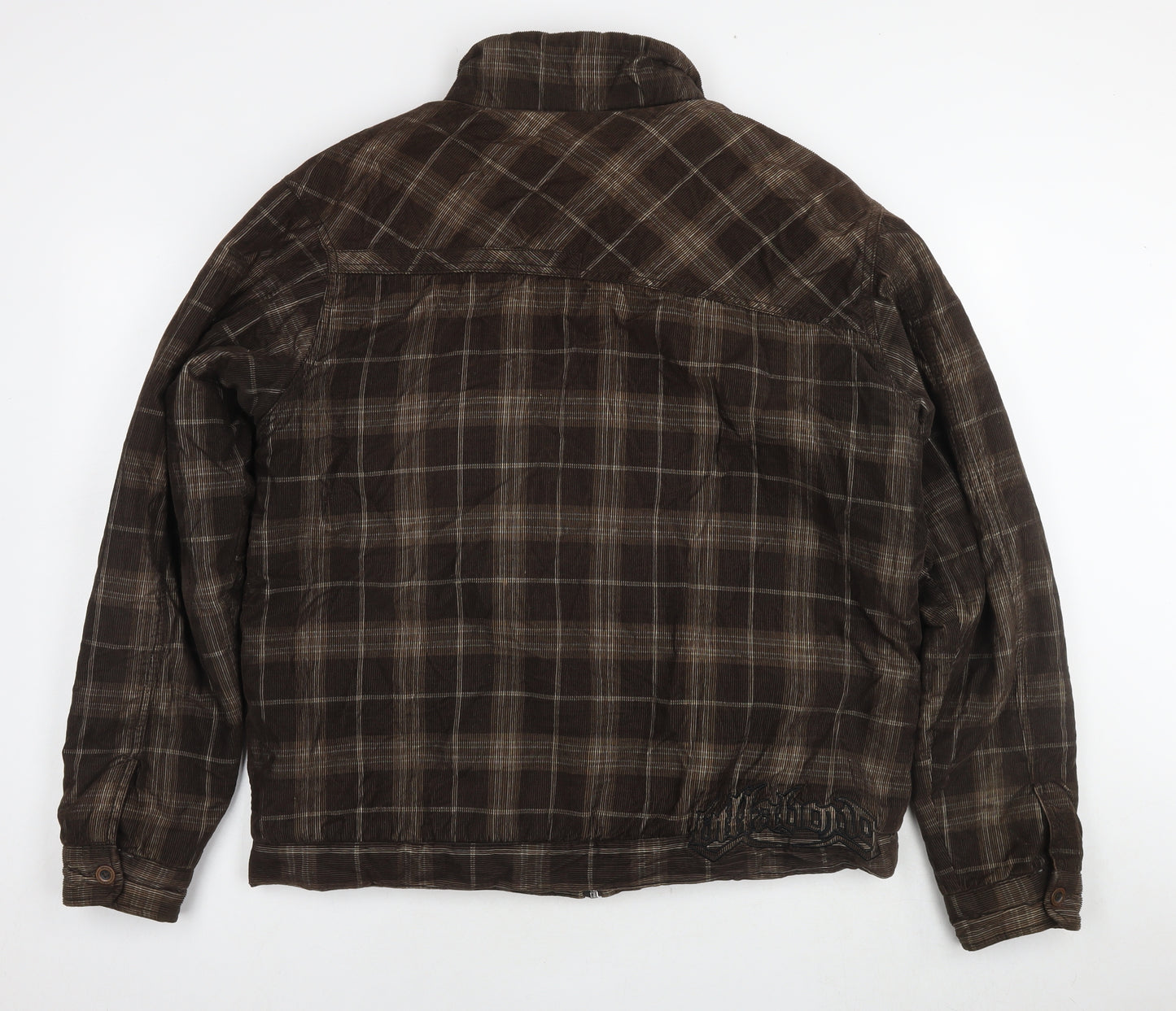 Billabong Mens Brown Check Jacket Size L Zip