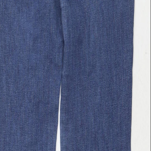 Long Tall Sally Womens Blue Cotton Flared Jeans Size 12 L34 in Regular Zip