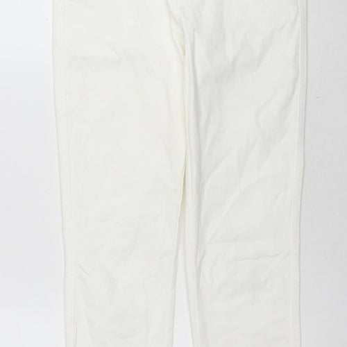 Miss Captain Womens White Cotton Skinny Jeans Size 36 in L24 in Regular Zip