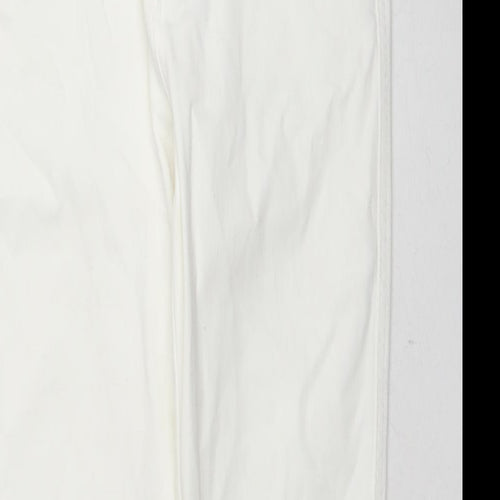 Miss Captain Womens White Cotton Skinny Jeans Size 36 in L24 in Regular Zip