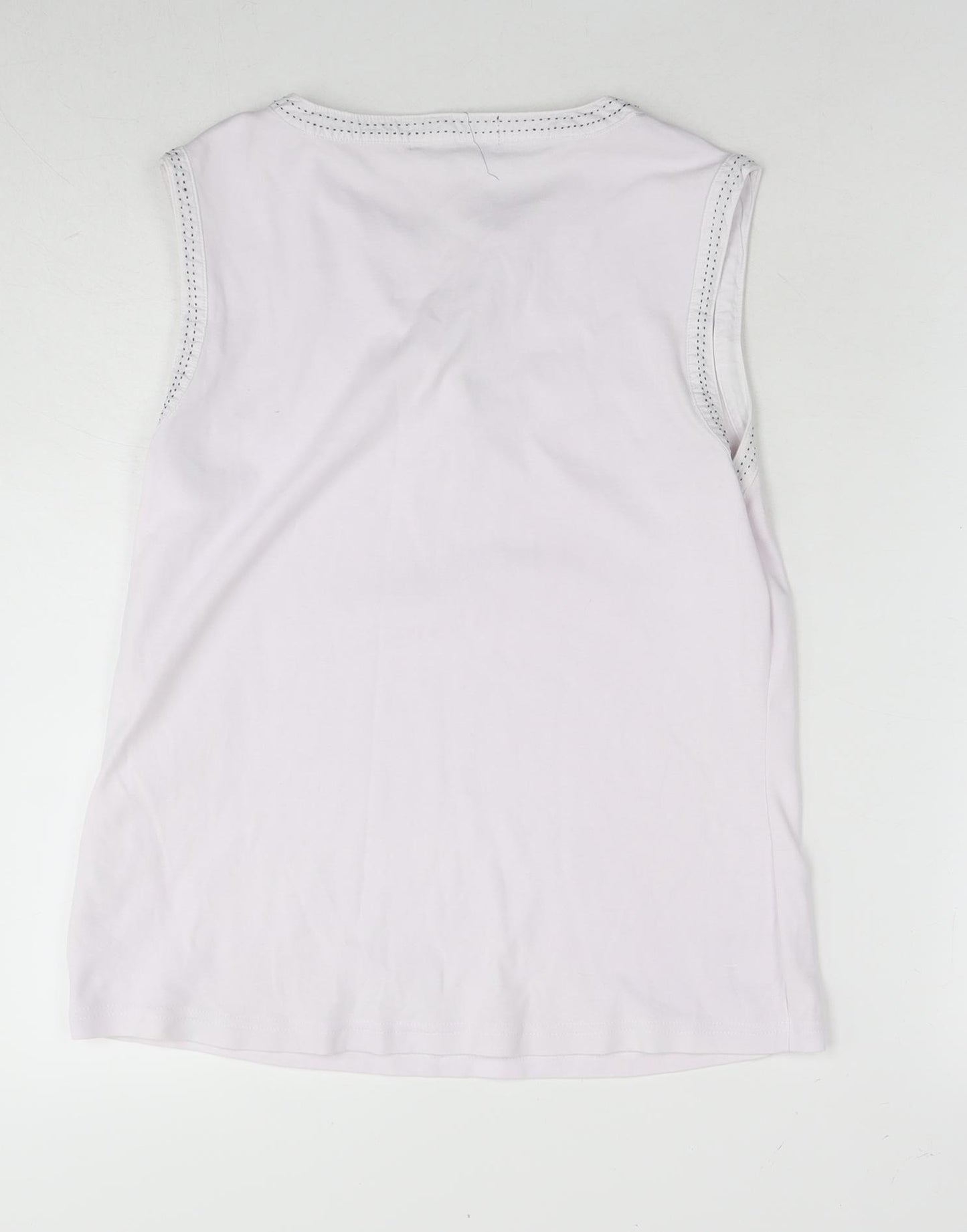 Maine Womens White Cotton Basic Tank Size 16 Round Neck