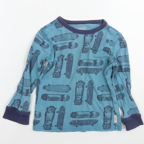 Gap Boys Blue Cotton Basic T-Shirt Size 3 Years Round Neck Pullover - Skateboards