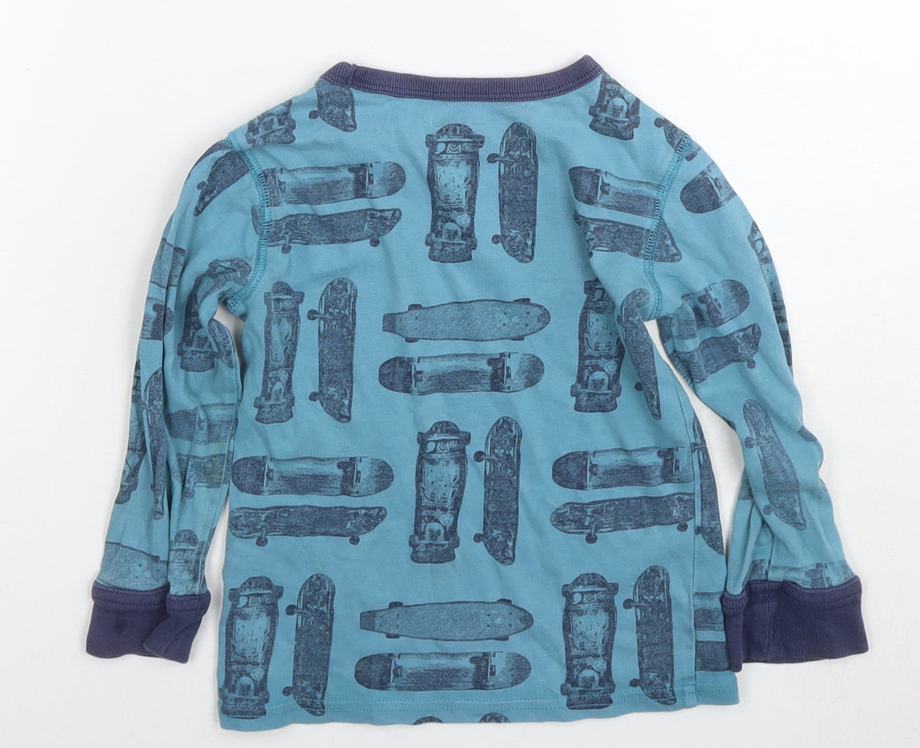 Gap Boys Blue Cotton Basic T-Shirt Size 3 Years Round Neck Pullover - Skateboards