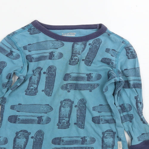 Gap Boys Blue Cotton Basic T-Shirt Size 3 Years Round Neck Pullover - Skateboards