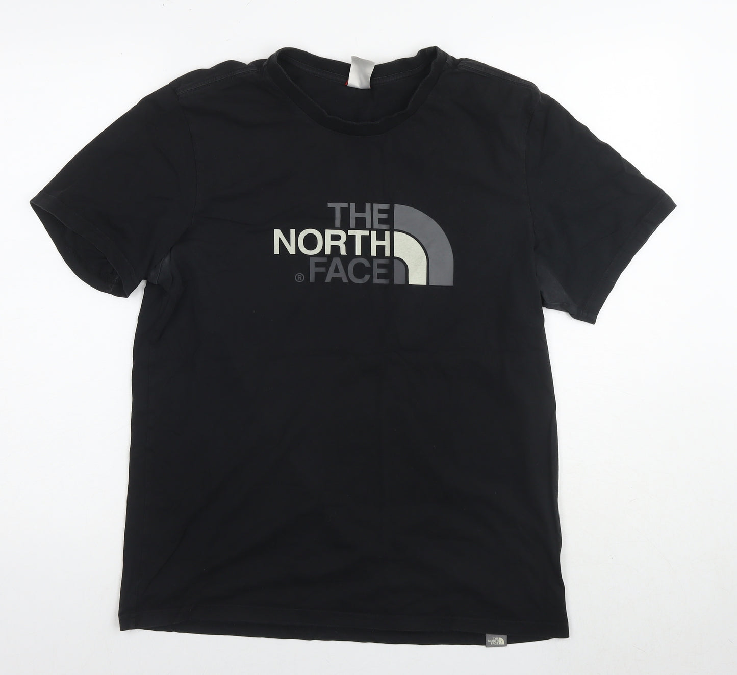 The North Face Mens Black Cotton T-Shirt Size L Round Neck - Logo