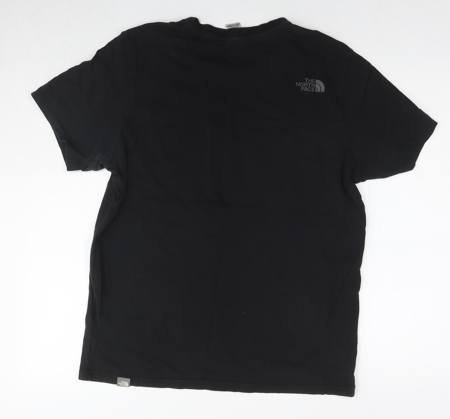 The North Face Mens Black Cotton T-Shirt Size L Round Neck - Logo