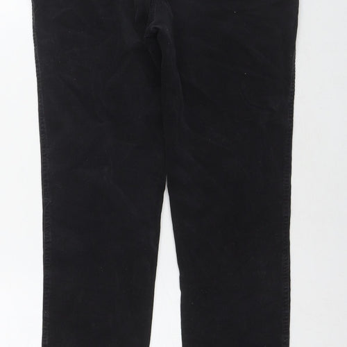 White Stuff Womens Black Cotton Trousers Size 10 L28 in Regular