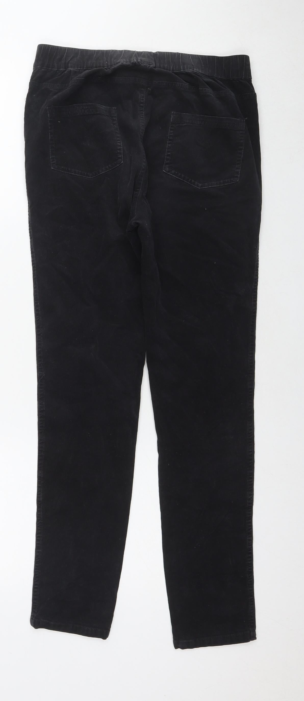 White Stuff Womens Black Cotton Trousers Size 10 L28 in Regular