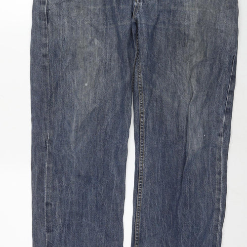 Firetrap Womens Blue Cotton Straight Jeans Size 34 in L30 in Regular Zip