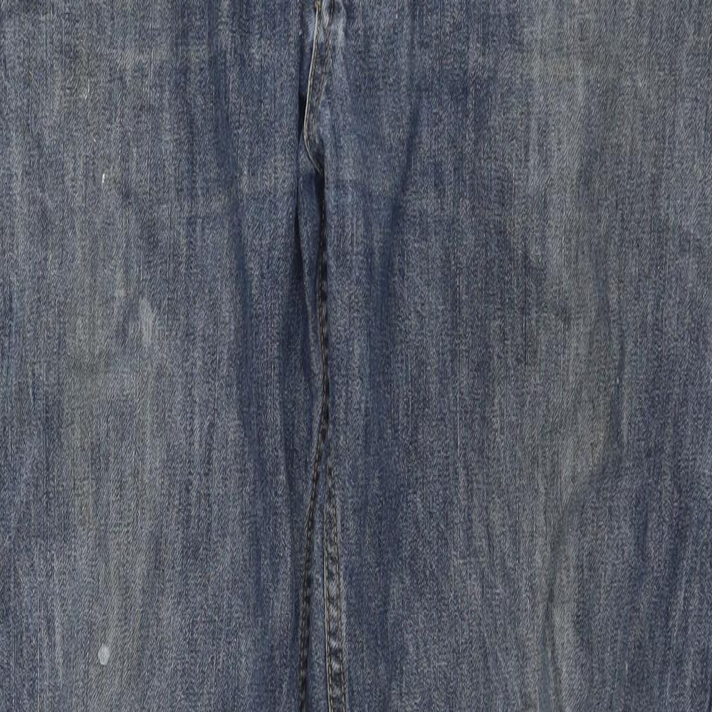 Firetrap Womens Blue Cotton Straight Jeans Size 34 in L30 in Regular Zip