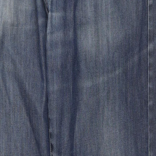 Calvin Klein Mens Blue Polyester Blend Straight Jeans Size 38 in L32 in Relaxed Zip