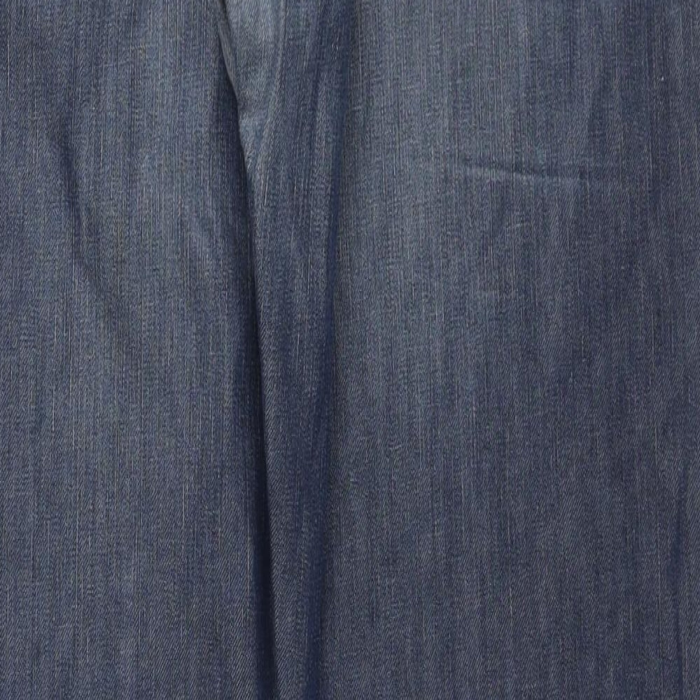 Calvin Klein Mens Blue Polyester Blend Straight Jeans Size 38 in L32 in Relaxed Zip