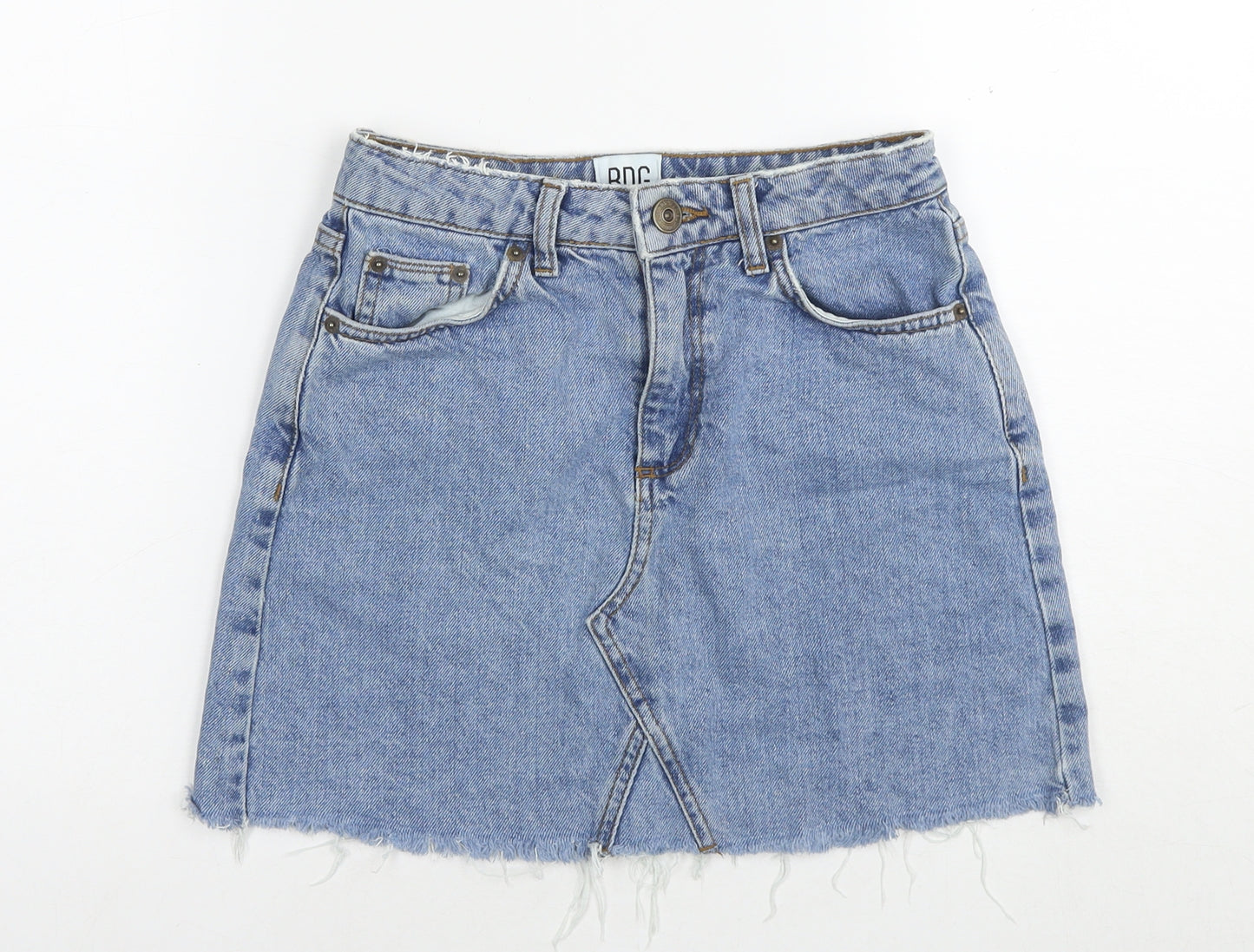 BDG Womens Blue Cotton Mini Skirt Size XS Button