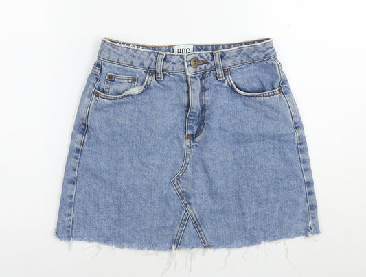 BDG Womens Blue Cotton Mini Skirt Size XS Button