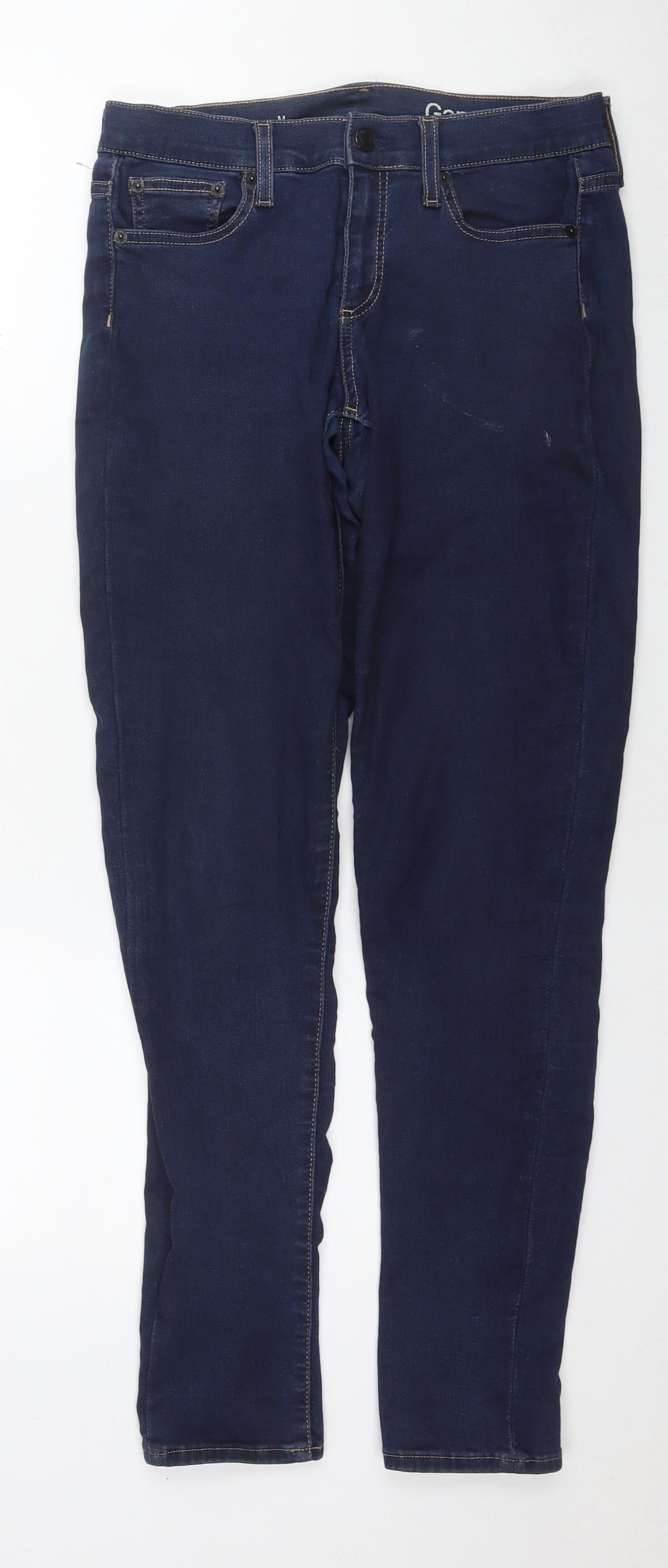 Gap Womens Blue Cotton Skinny Jeans Size M L28 in Regular Zip