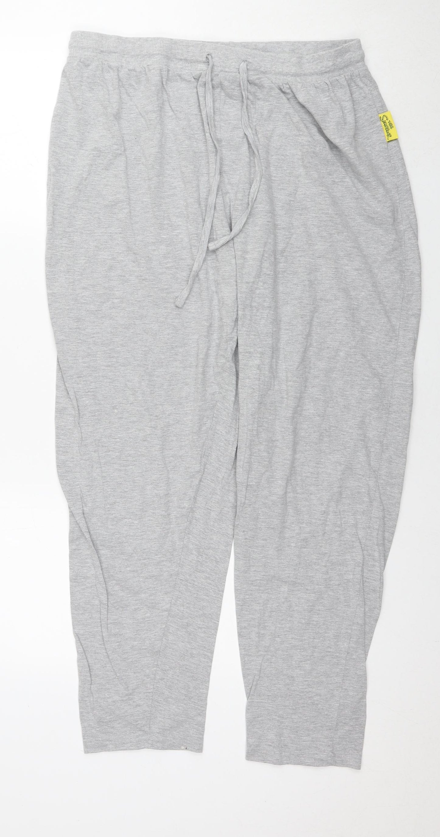 The Simpsons Mens Grey Cotton Jogger Trousers Size XL L28 in Regular Drawstring