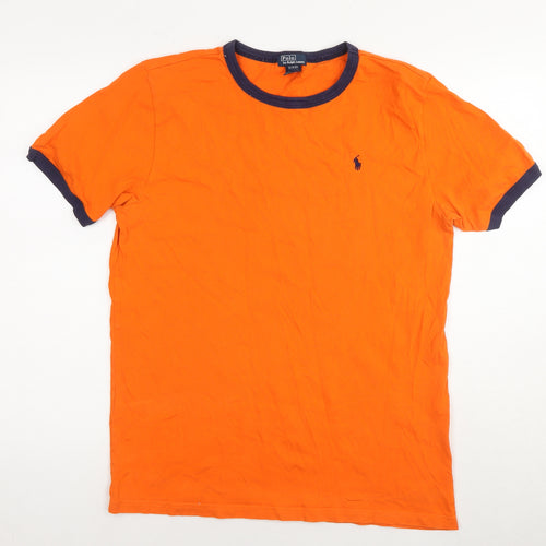 Polo Ralph Lauren Mens Orange Cotton T-Shirt Size XL Round Neck - Unisex 18-20