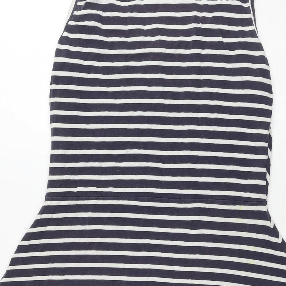 VERO MODA Womens Blue Striped Viscose Fit & Flare Size XS Scoop Neck Pullover