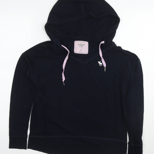 Abercrombie & Fitch Womens Black Polyester Pullover Hoodie Size XS Pullover