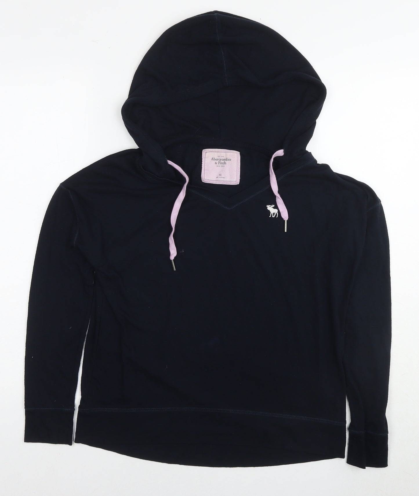 Abercrombie & Fitch Womens Black Polyester Pullover Hoodie Size XS Pullover