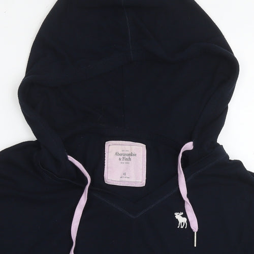 Abercrombie & Fitch Womens Black Polyester Pullover Hoodie Size XS Pullover