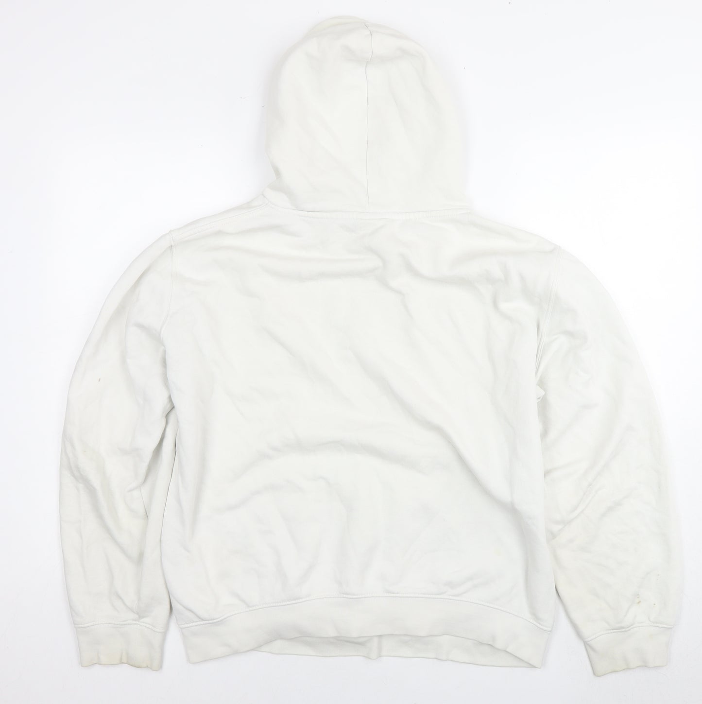 Champion Mens White Cotton Pullover Hoodie Size L - Logo