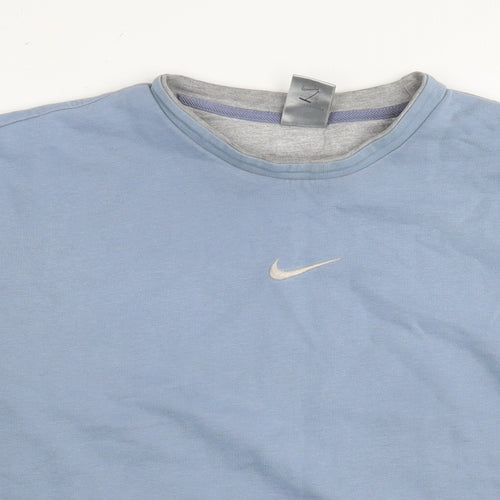 Nike Mens Blue Cotton Pullover Sweatshirt Size XL