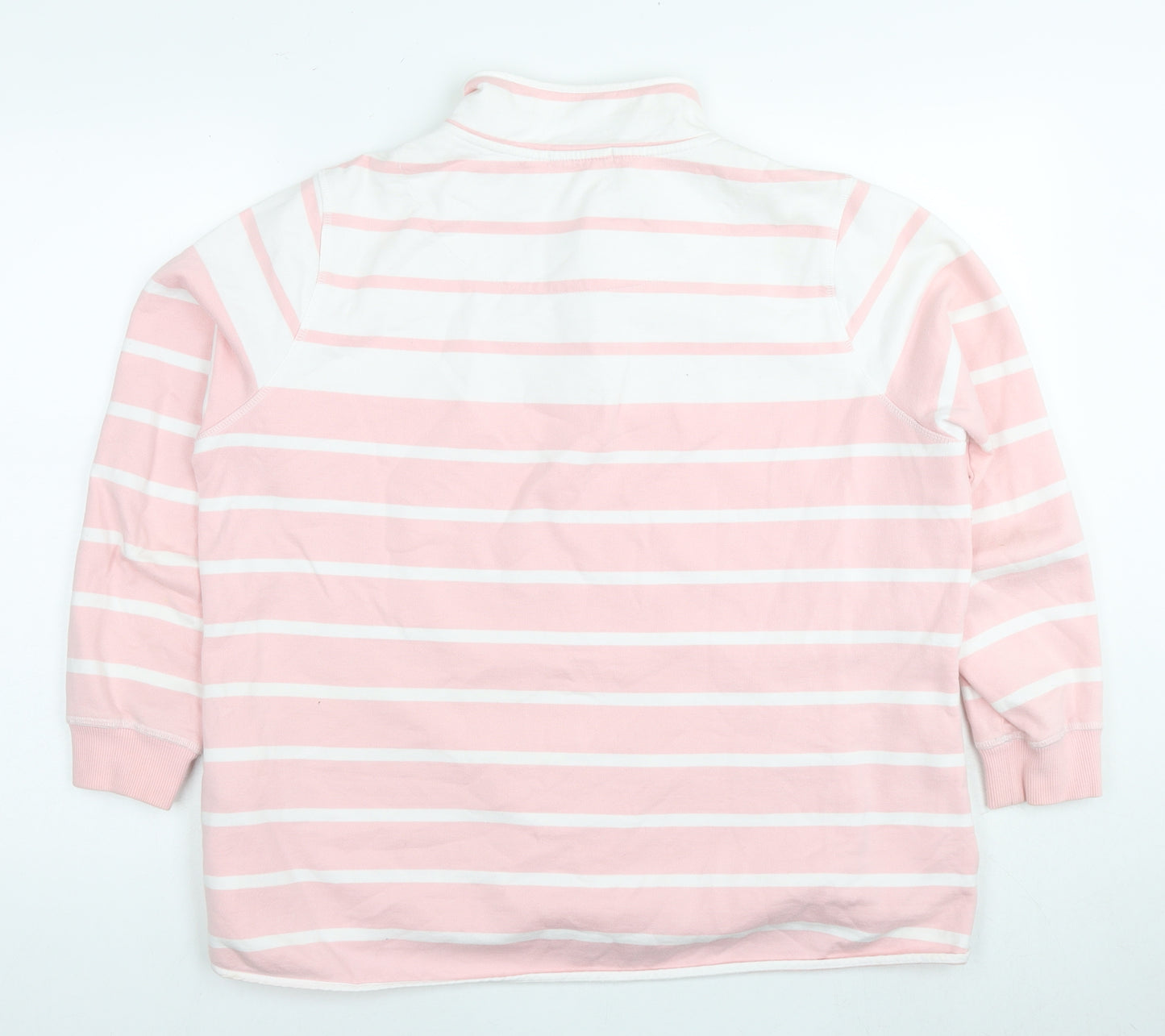 Woolovers Womens Pink Striped Cotton Pullover Sweatshirt Size L Pullover