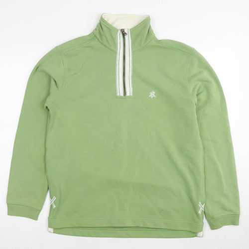 White Stuff Mens Green Cotton Pullover Sweatshirt Size M