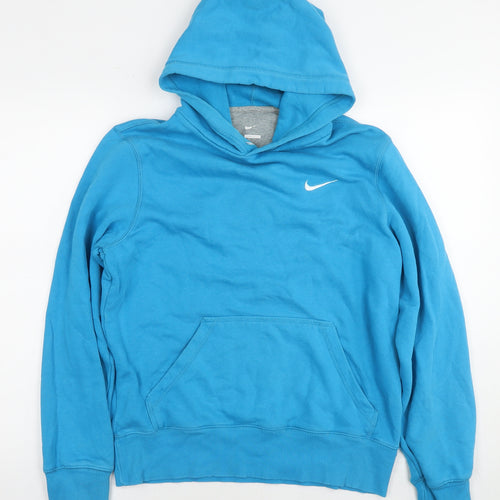 Nike Mens Blue Cotton Pullover Hoodie Size S